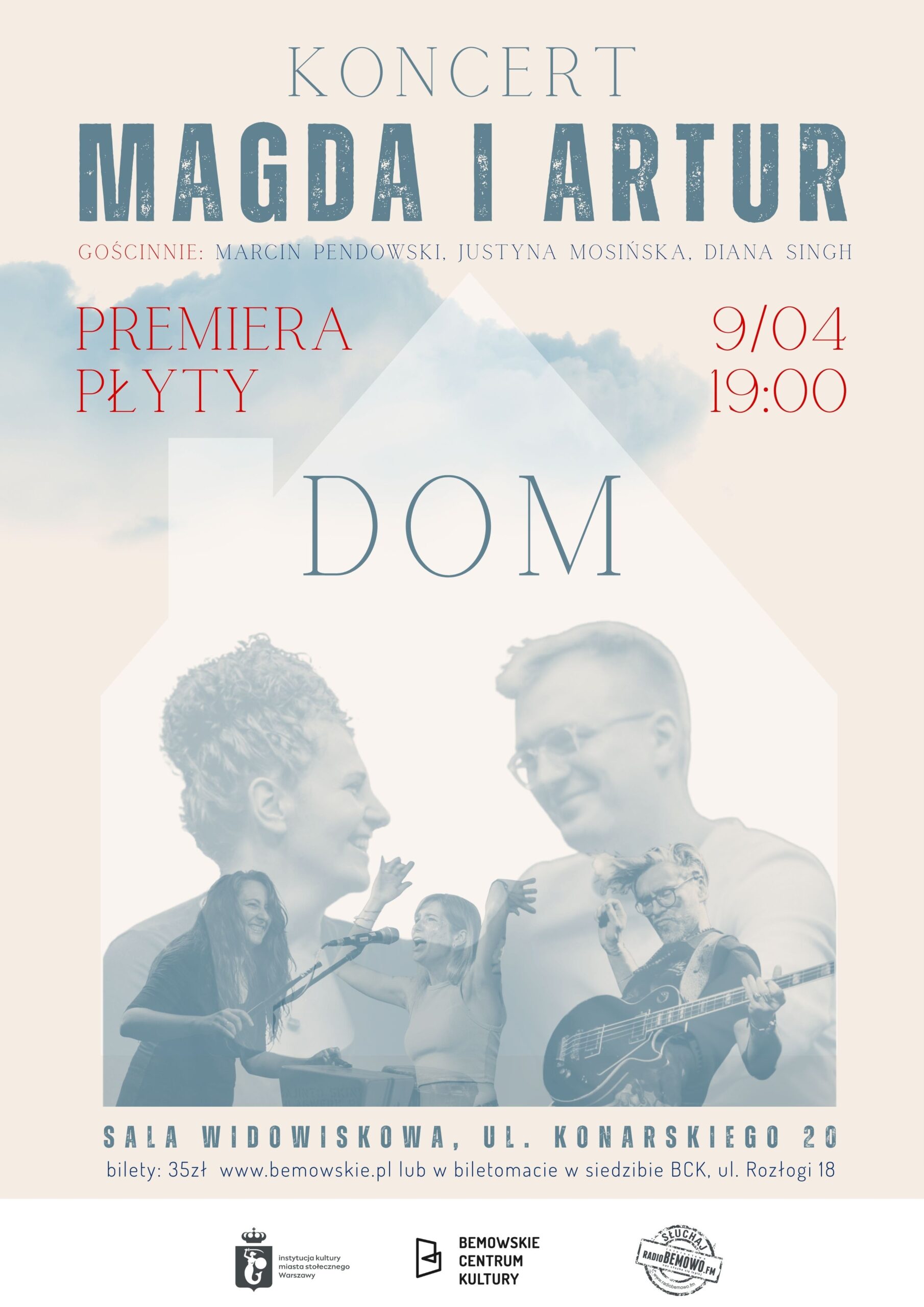 plakat reklamujący koncert - premierę płyty "DOM"