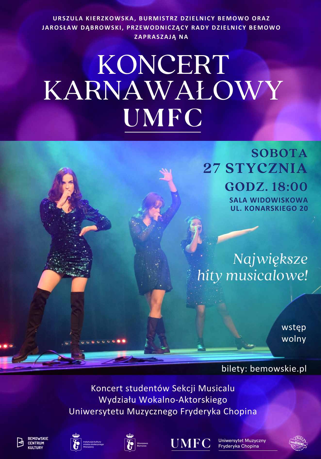 plakat koncertu studentów UMFC