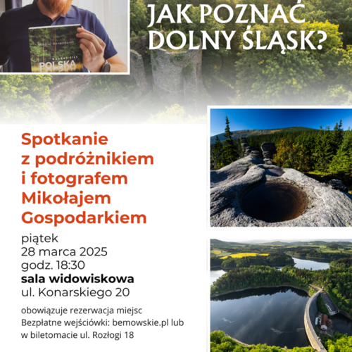 Spotkanie z podróżnikiem Mikołajem Gospodarkiem “Jak poznać Dolny Śląsk?”