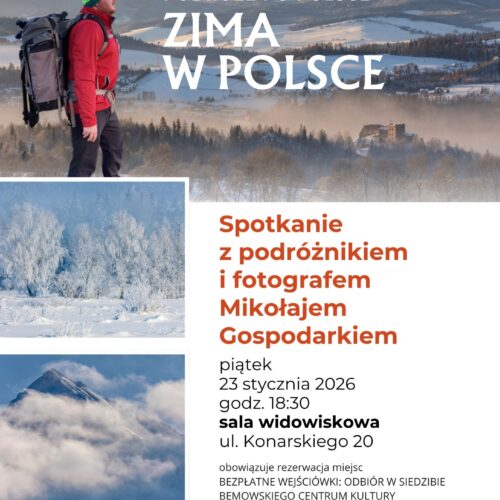 “Zima w Polsce” – spotkanie z podróżnikiem Mikołajem Gospodarkiem