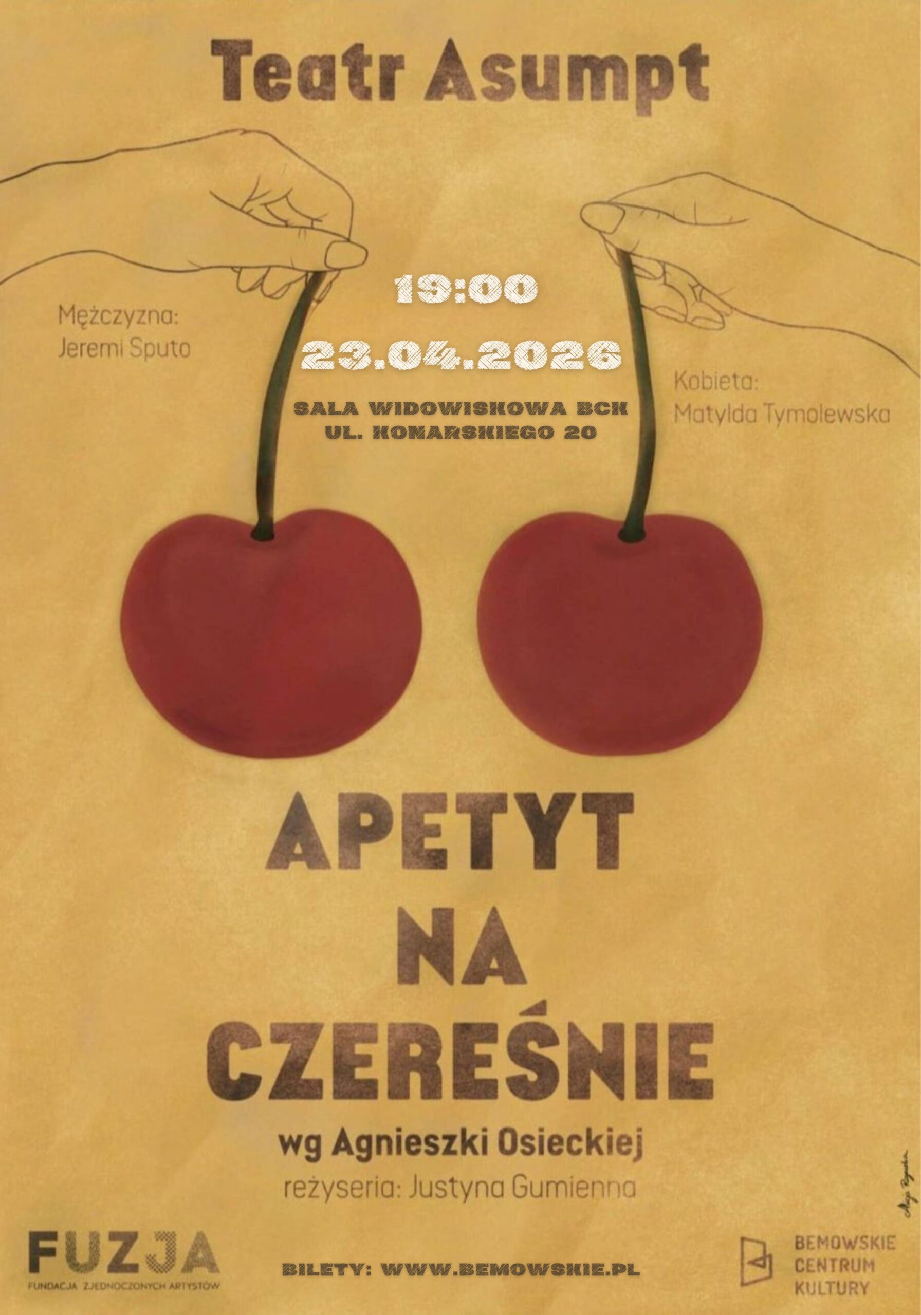 Plakat reklamujący bal karnawałowy z zumbą. Dzieci skaczą na tle fioletowej ozdobnej fali.