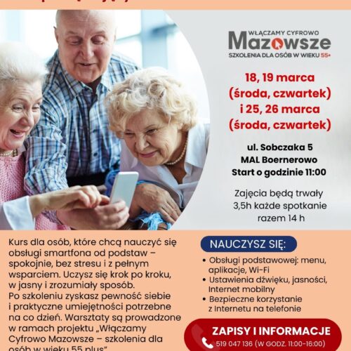 Kurs „Smartfon od podstaw” dla osób 55+
